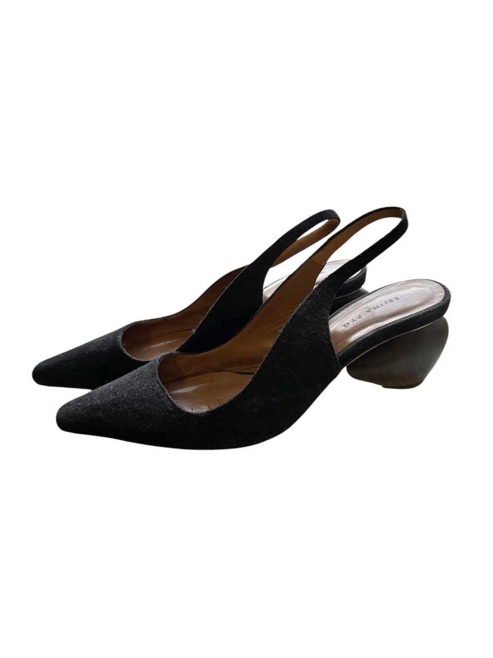 Rejina Pyo Slingback Suede Sculptured Heel Pointed Toe EU 37/ US 7